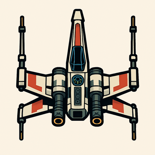 X wing.
In-Game asset.  2d.  High contrast.  No shadows