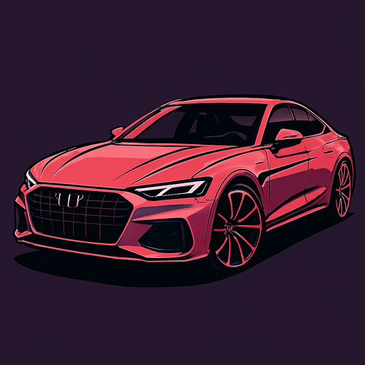 Car image but its head should be on right side not left. Make a fancy car.
In-Game asset.  2d.  High contrast.  No shadows