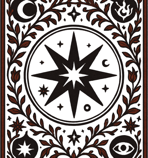 antique card background pattern magical fantasy.
In-Game asset.  2d.  High contrast.  No shadows