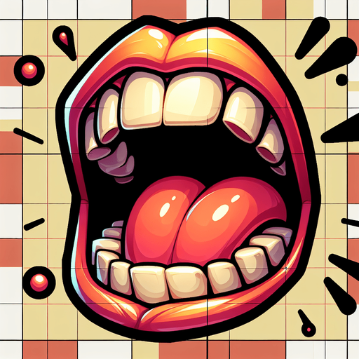 cartoon open mouth.
Single Game Texture.  In-Game asset.  2d.  Blank background.  High contrast.  No shadows