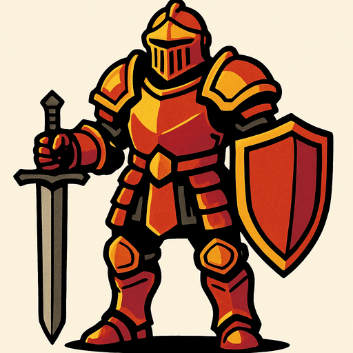 Zırhlı Savaşçı.
In-Game asset.  2d.  High contrast.  No shadows