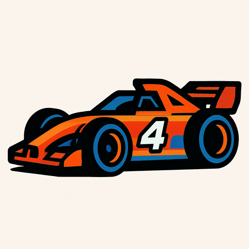 racing car.
In-Game asset.  2d.  High contrast.  No shadows