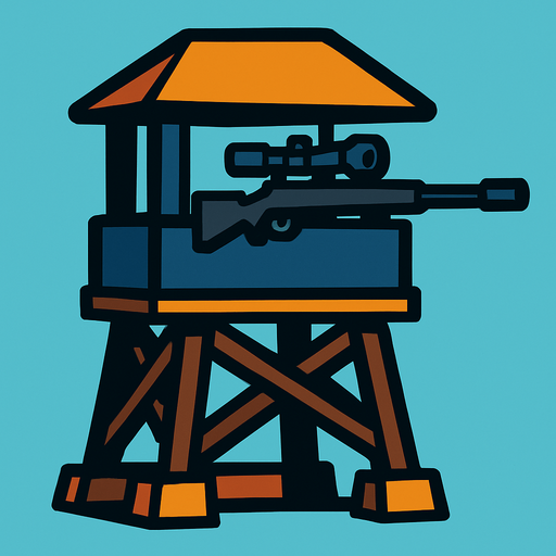 sniperTowerAsset.
In-Game asset.  2d.  High contrast.  No shadows