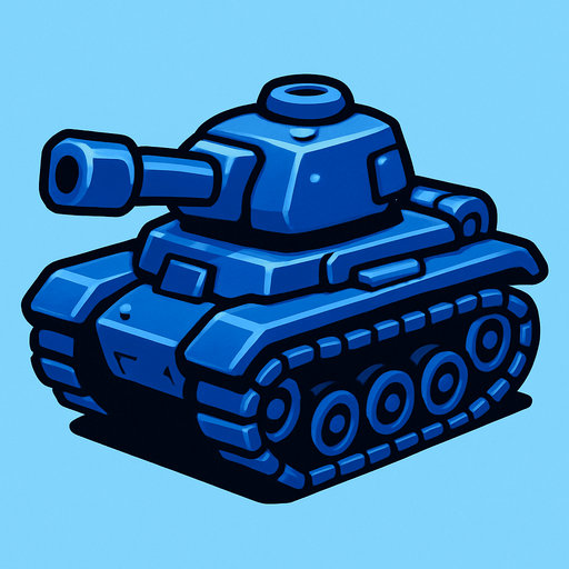 blue tank.
In-Game asset.  2d.  High contrast.  No shadows