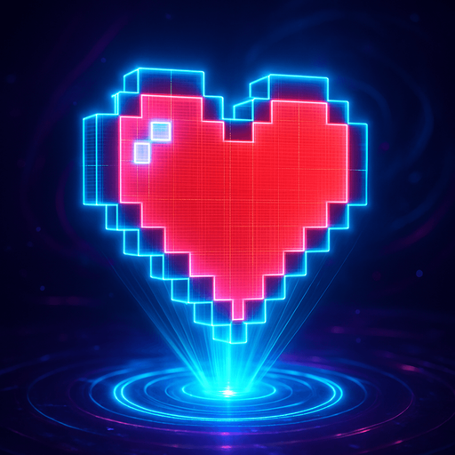 Neon cyberpunk glowing 3D 🩷 hologram projection light futuristic