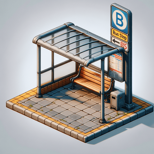 Bus stop.
Single Game Texture.  In-Game asset.  High contrast.  No shadows
