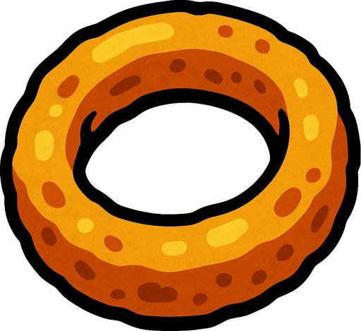 onion ring.
In-Game asset.  2d.  High contrast.  No shadows