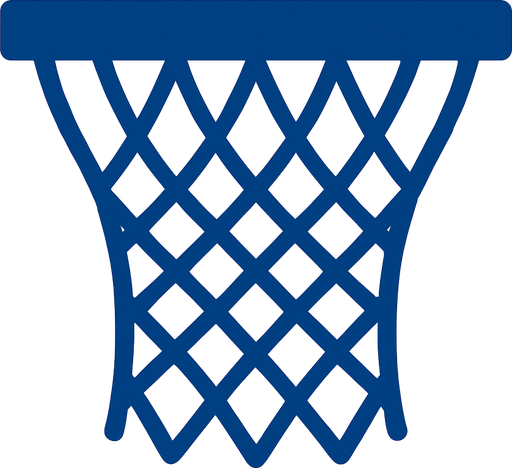 Make me a 2d basketball hoop net in blue color. In-Game asset. 2d. High contrast. No shadows.
In-Game asset.  2d.  High contrast.  No shadows