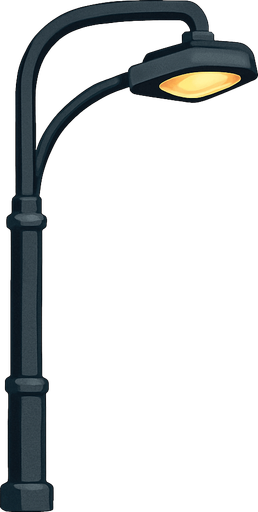 Modern sokak lambasi.
In-Game asset.  2d.  High contrast.  No shadows