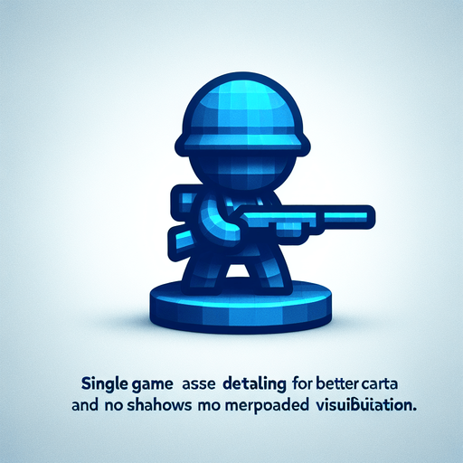 a blue toy soldier Single Game Texture. In-Game asset. 2d. Blank background. High contrast. No shadows.