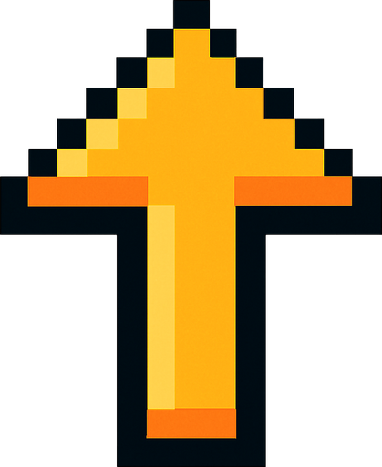flechita hacia arriba pixart.
In-Game asset.  2d.  High contrast.  No shadows