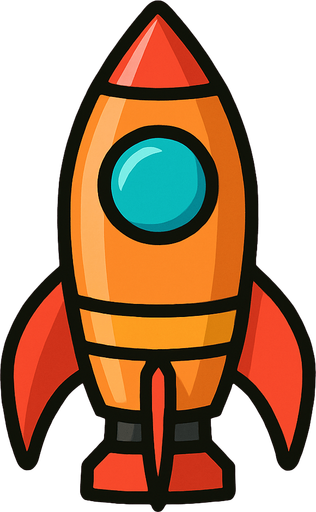 Vertical rocket.
In-Game asset.  2d.  High contrast.  No shadows