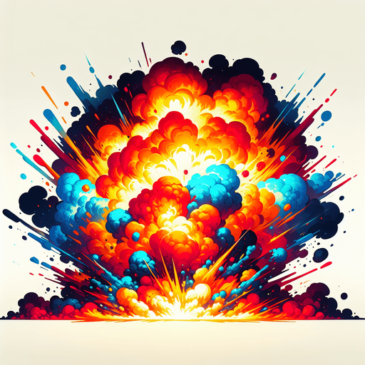 explosion.
Single Game Texture.  In-Game asset.  2d.  Blank background.  High contrast.  No shadows