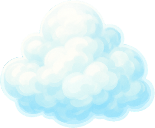 fluffy transparent cloud.
In-Game asset.  2d.  High contrast.  No shadows