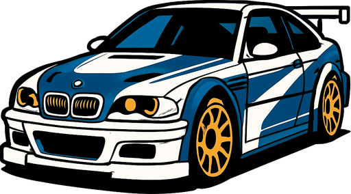 BMW M3 gtr.
In-Game asset.  2d.  High contrast.  No shadows