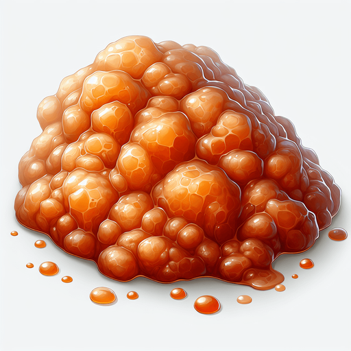 Amorphous gelatinous blob of congealed lard.
Single Game Texture. In-Game asset. 2d. Blank background. High contrast. No shadows.