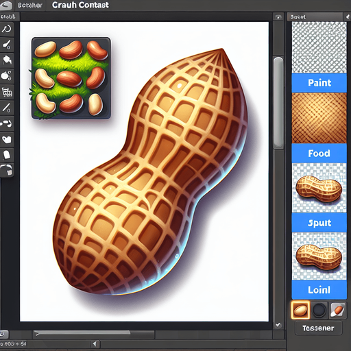 A delicious peanut..
Single Game Texture. In-Game asset. 2d. Blank background. High contrast. No shadows.
