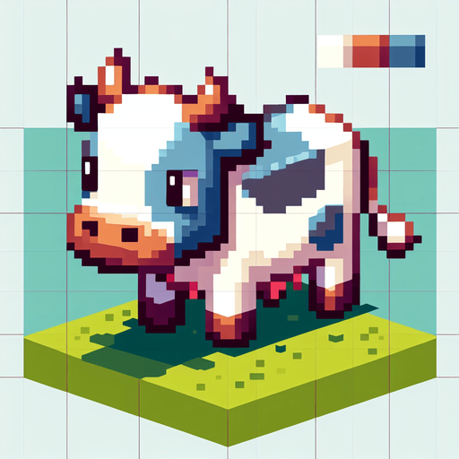 cow.
Single Game Texture.  In-Game asset.  2d.  Blank background.  High contrast.  No shadows