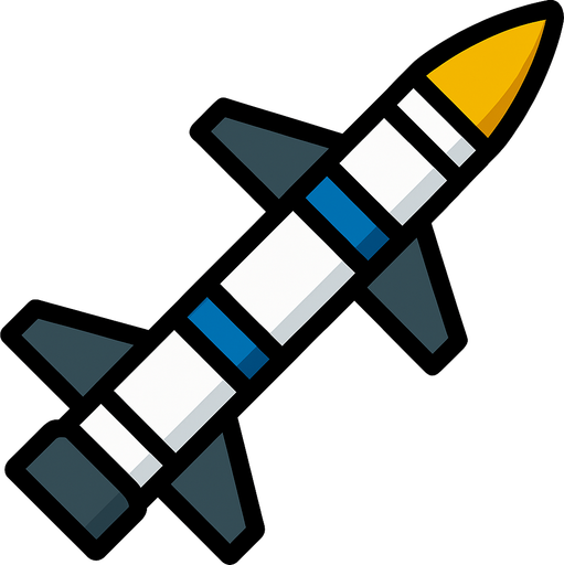 Strait anti air missile.
In-Game asset.  2d.  High contrast.  No shadows
