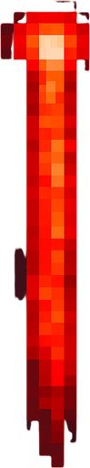 A bright red laser beam for a 2D arcade breakout game.
It should be a narrow vertical beam, glowing with energy and fading slightly toward the tip.
Style: pixel-art or retro arcade effect.
Straight line, no curve.
Transparent background, top-down view.
Use neon red with a light glow.
Resolution: 16x64 px or 32x128 px..
In-Game asset.  2d.  High contrast.  No shadows