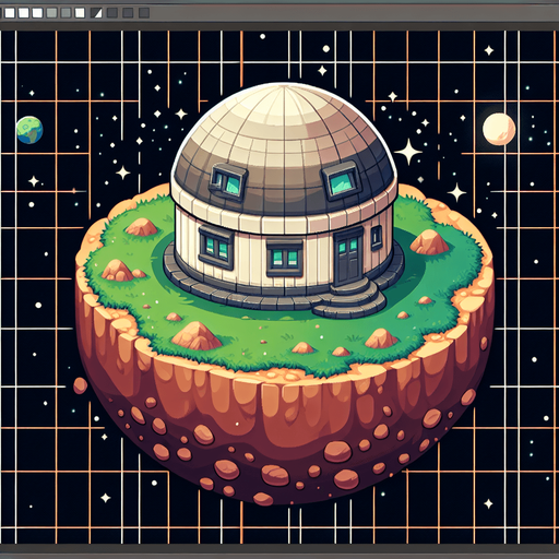 round house planet, cartoon Single Game Texture. In-Game asset. 2d. Blank background. High contrast. No shadows. Single Game Texture. In-Game asset. 2d. Blank background. High contrast. No shadows.