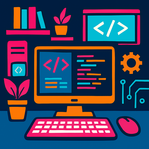 Fond d'écran salle de programmation.
In-Game asset.  2d.  High contrast.  No shadows