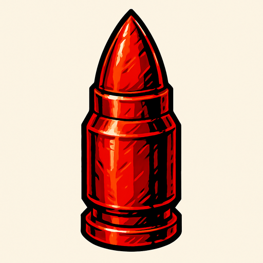 bullet cool detailed strong red 
epic.
In-Game asset.  2d.  High contrast.  No shadows