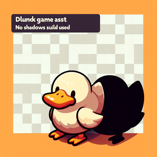 duck_death.
Single Game Texture. In-Game asset. 2d. Blank background. High contrast. No shadows.