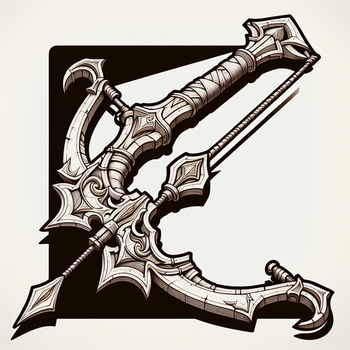 Warcraft 3 image of a bow..
Single Game Texture. In-Game asset. 2d. Blank background. High contrast. No shadows.