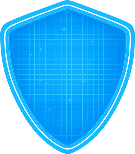 Blue hologram shield. No background. Transparent background. Blank background. No shadows. 2d. In-Game asset. flat