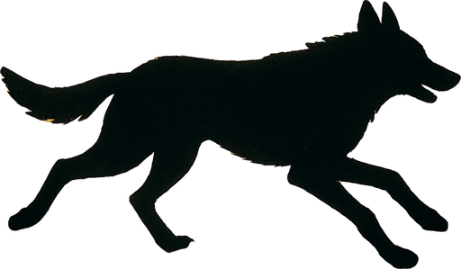 Silueta de perro corriendo