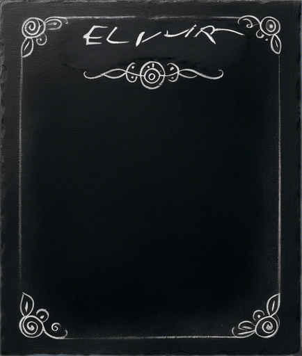 Inpaint the Word "ELIXIR" in chalk