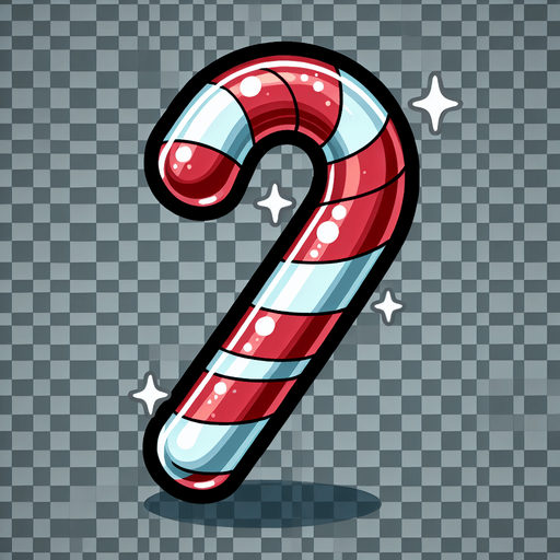 Cartoon Christmas candy cane
Single Game Texture. In-Game asset. 2d. Blank background. High contrast. No shadows.