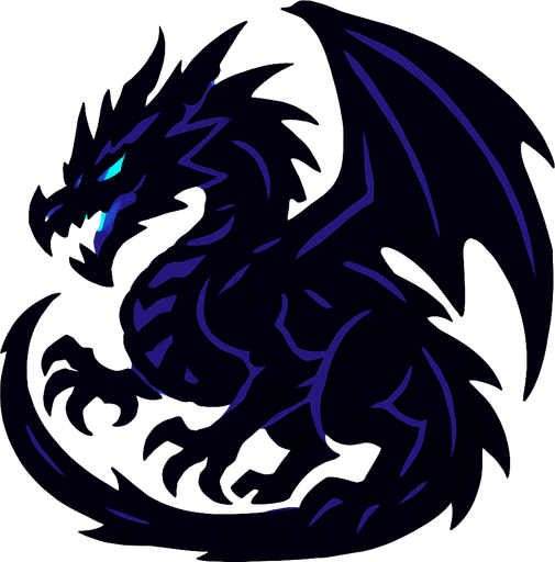Dragon de l'ombre.
In-Game asset.  2d.  High contrast.  No shadows