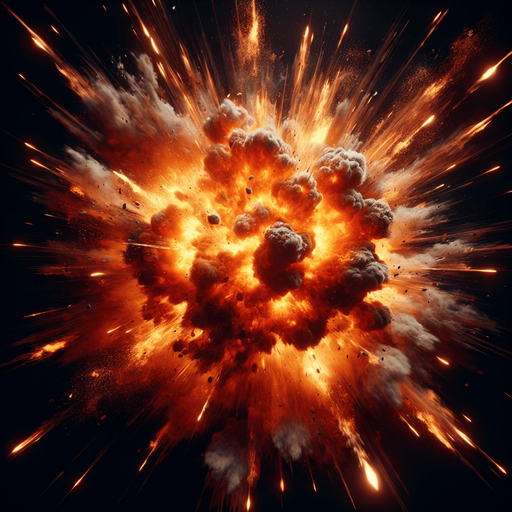 top view of an explosion effect.