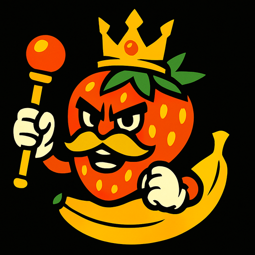 Furit King!.
In-Game asset.  2d.  High contrast.  No shadows