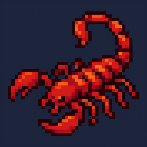pixel akrep yap.
In-Game asset.  2d.  High contrast.  No shadows