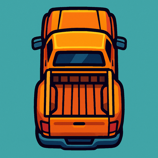 Up view truck.
In-Game asset.  2d.  High contrast.  No shadows