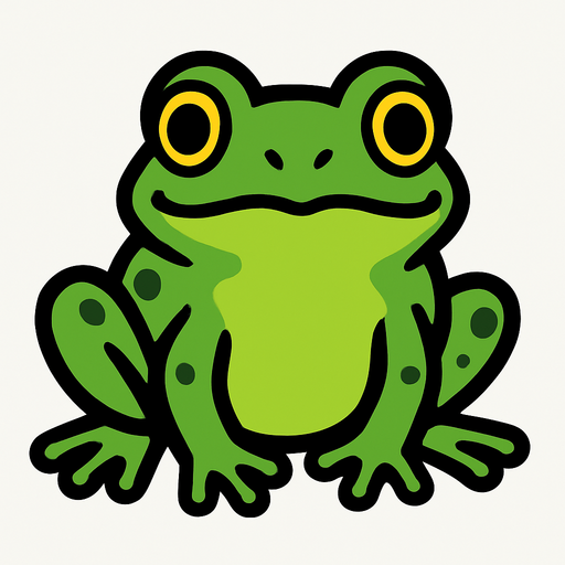 Frog.
In-Game asset.  2d.  High contrast.  No shadows