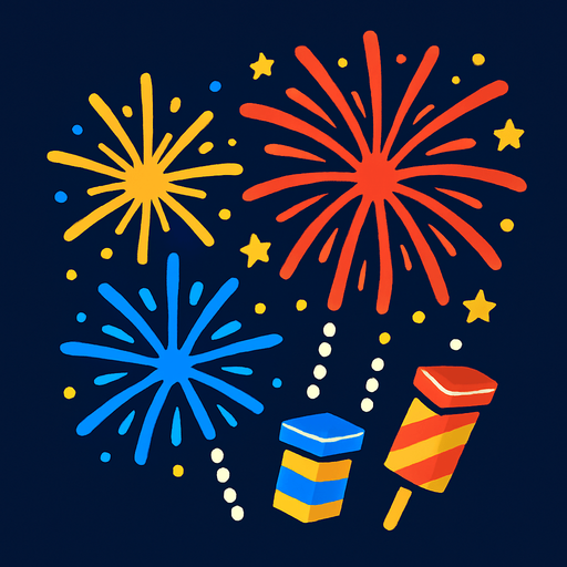 Fireworks.
In-Game asset.  2d.  High contrast.  No shadows