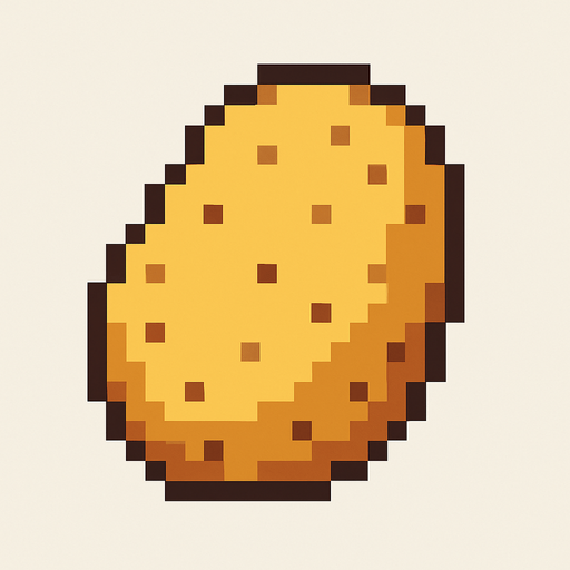 patata de pixeles.
In-Game asset.  2d.  High contrast.  No shadows