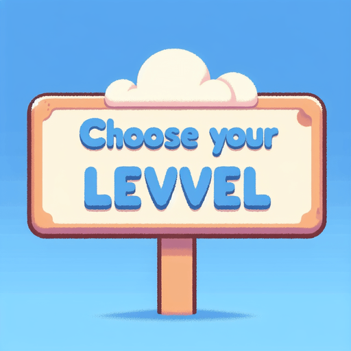 сделай надпись "выберите уровень", цвет должен быть нежный, небесный.
Single Game Texture. In-Game asset. 2d. Blank background. High contrast. No shadows.