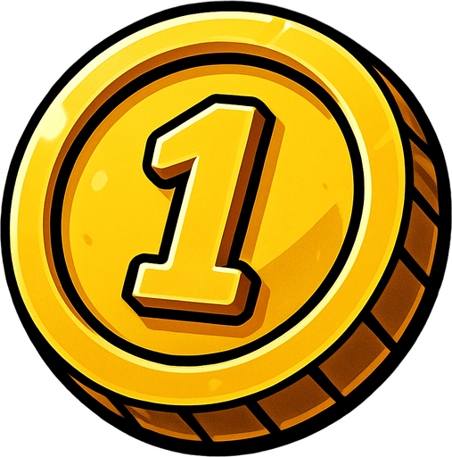 coin.
In-Game asset.  2d.  High contrast. no s
