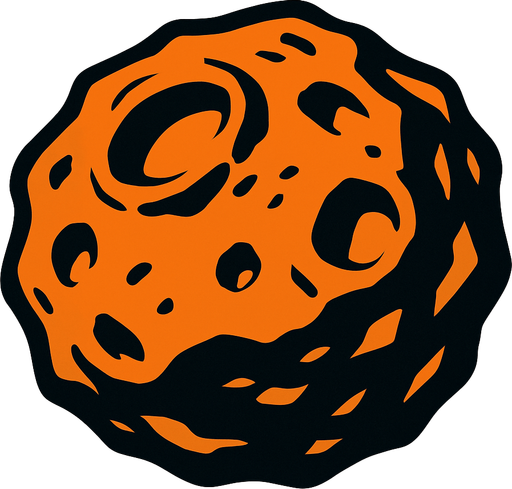 asteroid.
In-Game asset.  2d.  High contrast.  No shadows