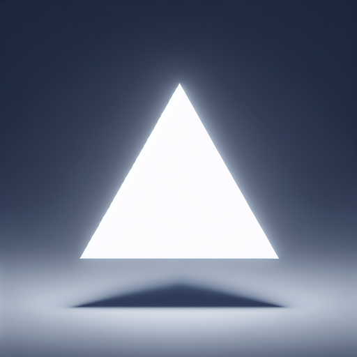 Plain Uniform White 2D triangle made of light