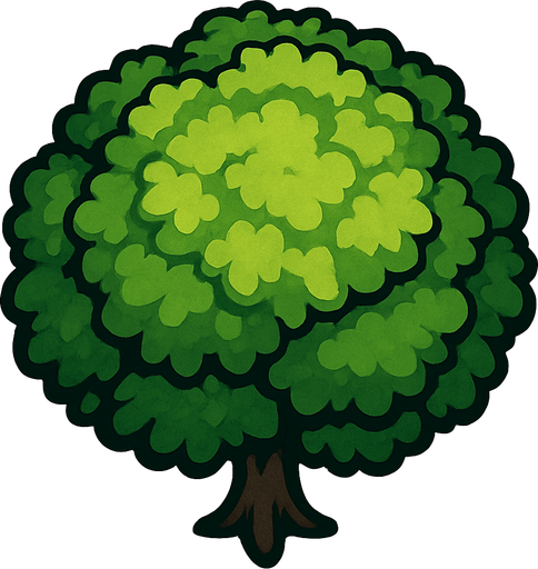 tree.
In-Game asset.  2d.  High contrast.  No shadows. Top down view