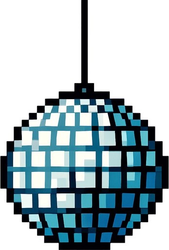 una bola de espejos tipo fiebre de sabado por la noche con estilo pixel art con el cable de donde cuelga largo, con fondo verde
.
In-Game asset.  2d.  High contrast.  No shadows
