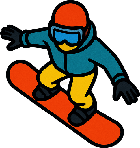 snowboarder seen from above.
In-Game asset.  2d.  High contrast.  No shadows