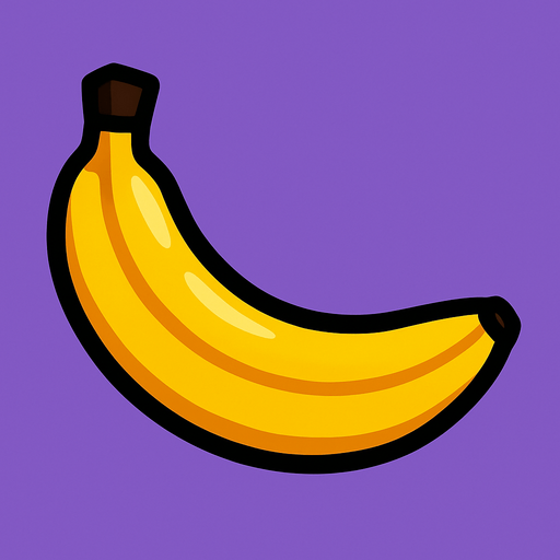 Muz resmi oluştur.
In-Game asset.  High contrast.  No shadows