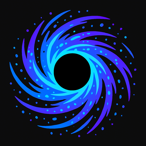 Karadelik vortex parçacık spiral.
In-Game asset.  2d.  High contrast.  No shadows